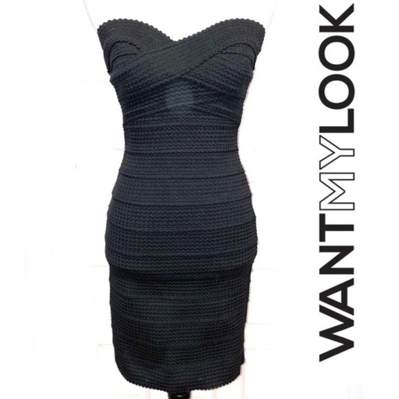 Black Bandage dress By Lilly Ghalichi Want my Look. - Picture 1 of 6